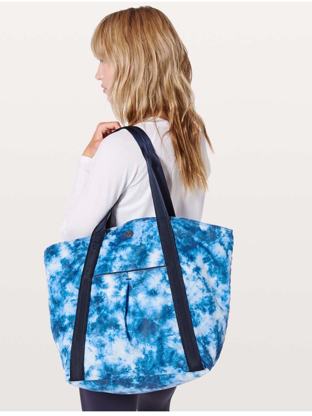 lululemon athletica Blue Tie-Dye Tote with Navy Straps